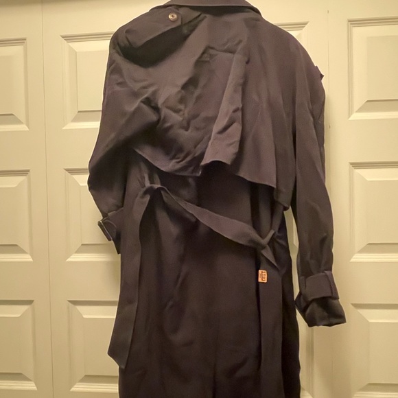 Vintage Christian Dior Navy Blue Trench Coat - Size 10 - Picture 5 of 5